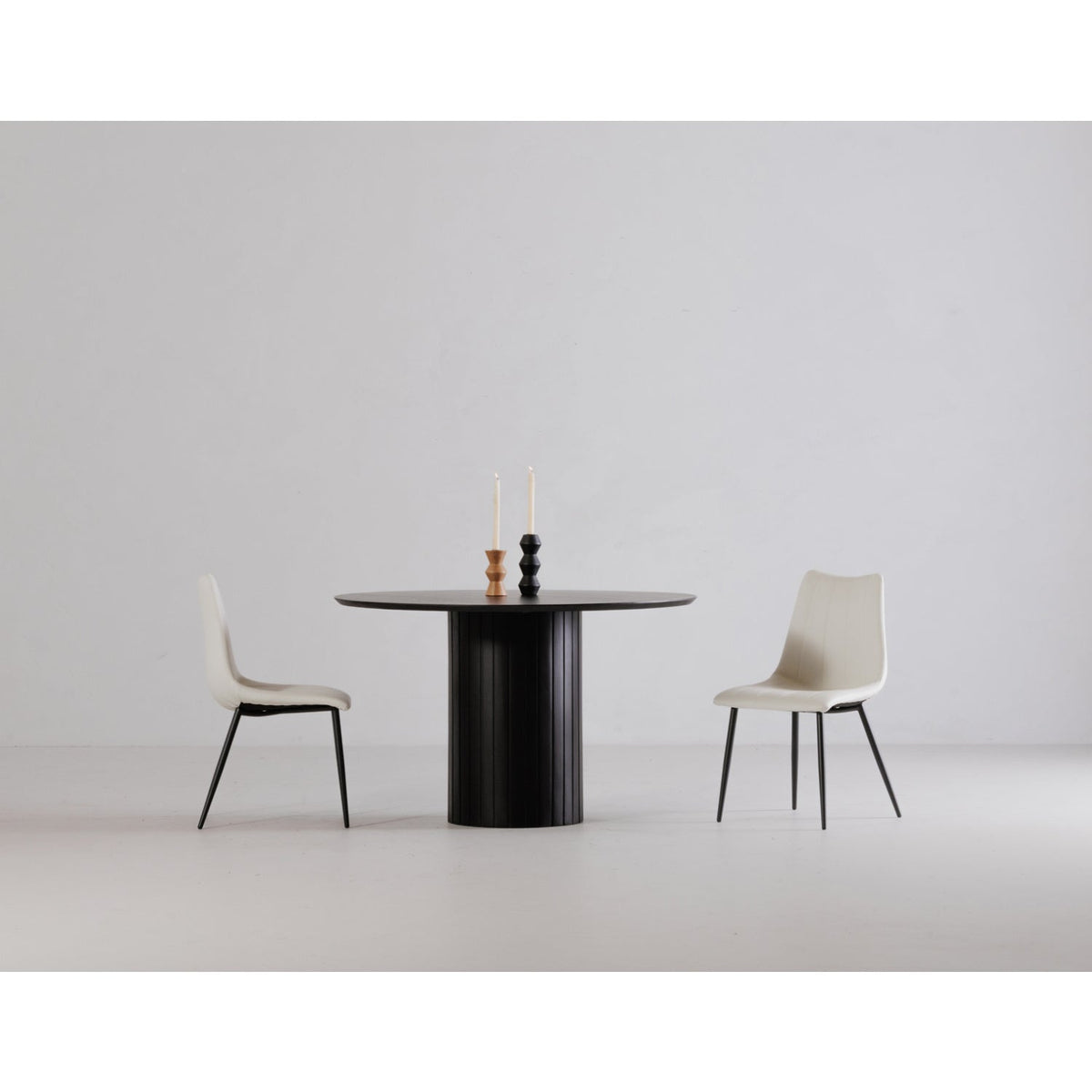 Modern European furniture - Black Acacia Round Dining Table - www.oroa.com