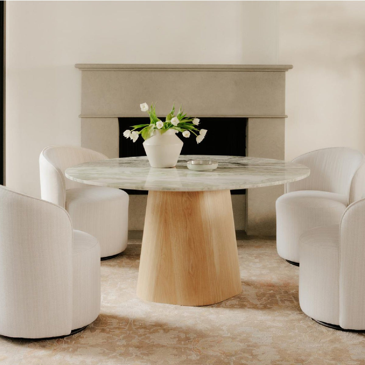 Modern European furniture - Round Onyx Marble Dining Table - www.oroa.com