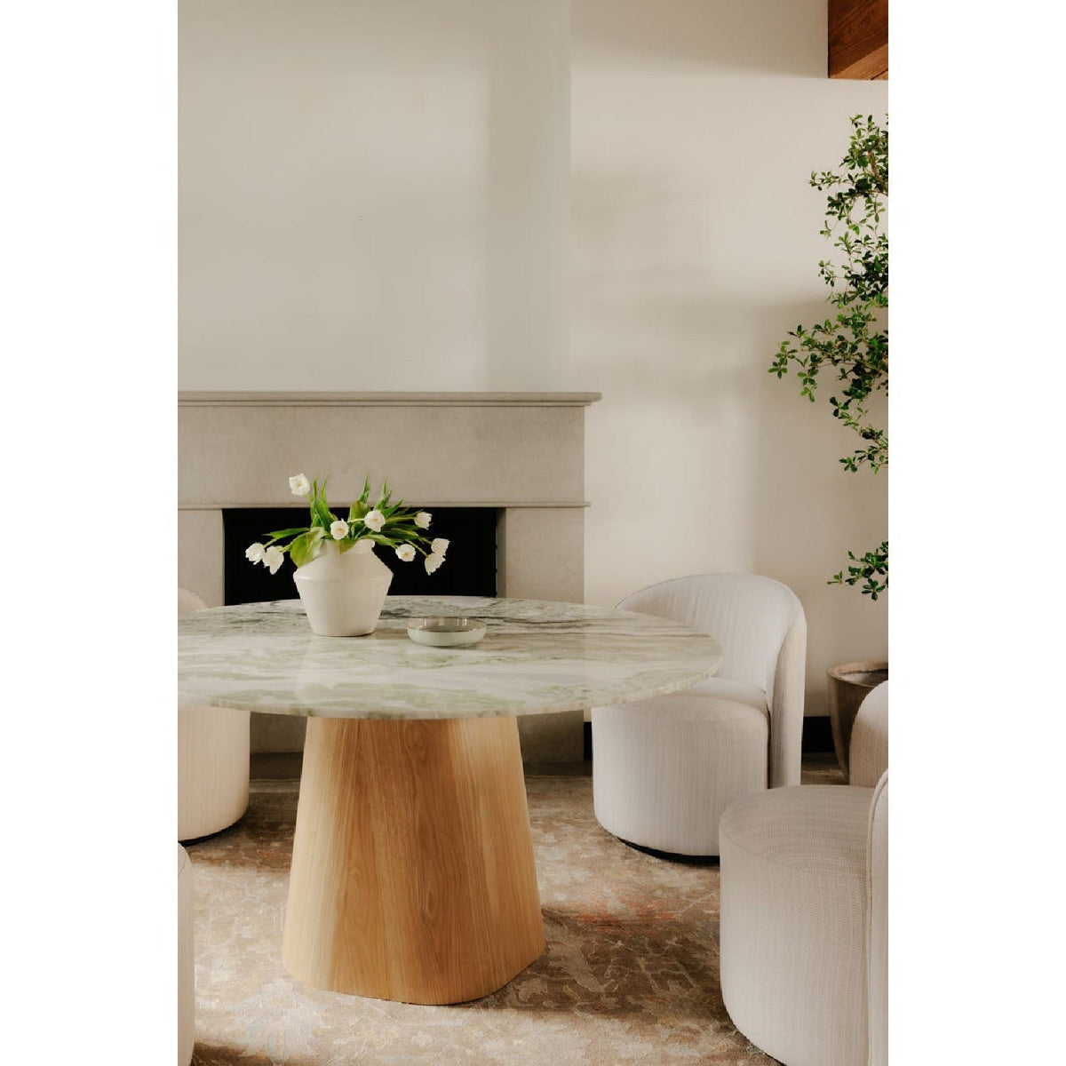 Modern European furniture - Round Onyx Marble Dining Table - www.oroa.com