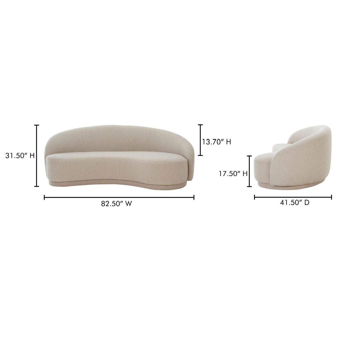 Curved Boucle Sofa | Novi Living Excelsior - www.oroa.com