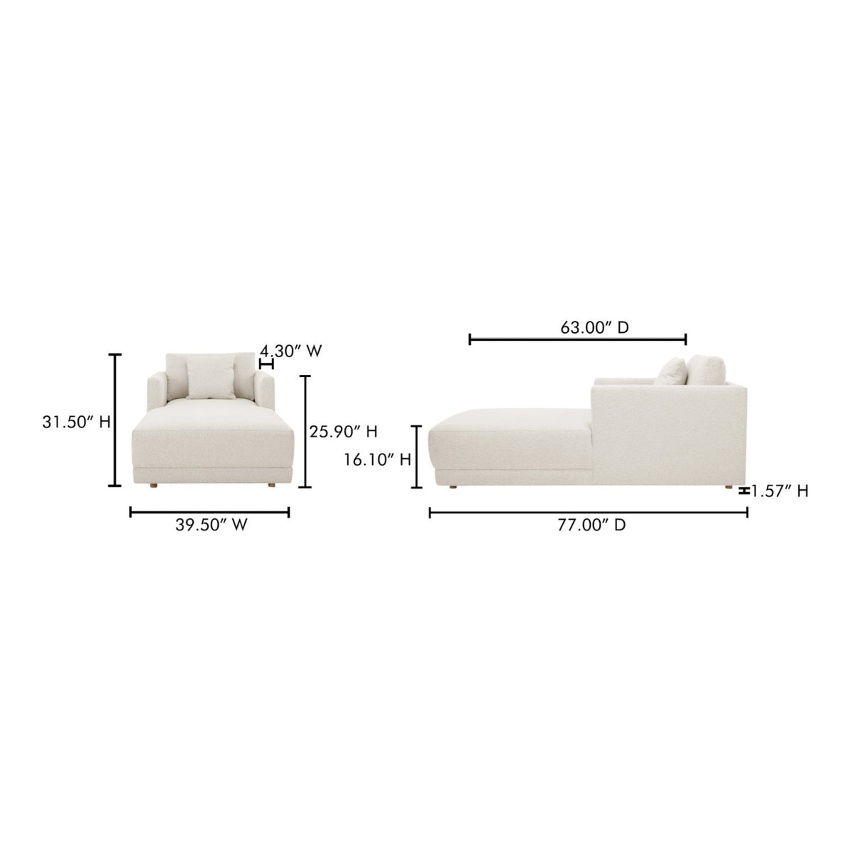 Modern European furniture - Boucle Blend Chaise Lounge - www.oroa.com