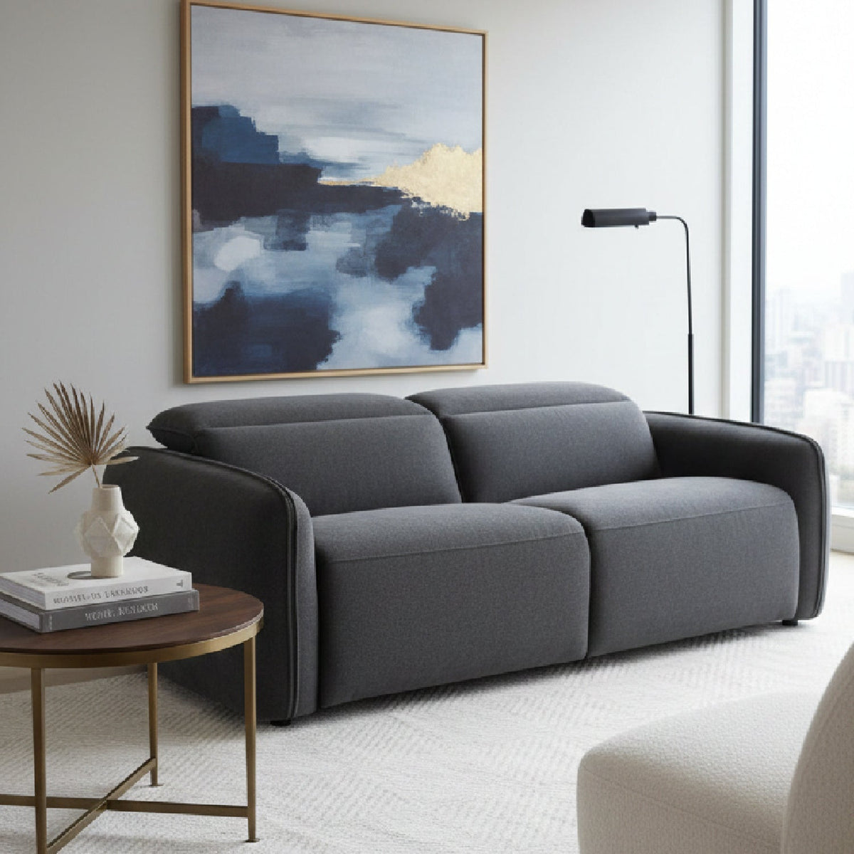 Gray Power Recliner Sofa | Novi Living Eli