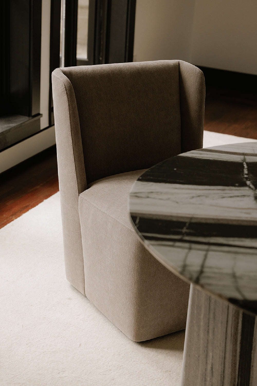 Modern European furniture - Upholstered Rolling Dining Chair - www.oroa.com