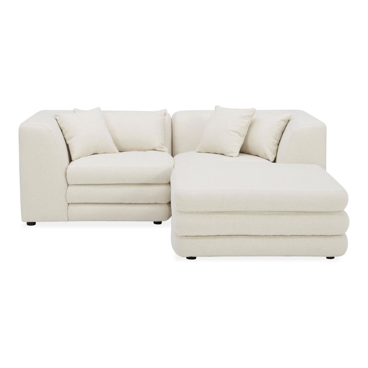 Modern European furniture - White Modular Chair With Ottoman - www.oroa.com