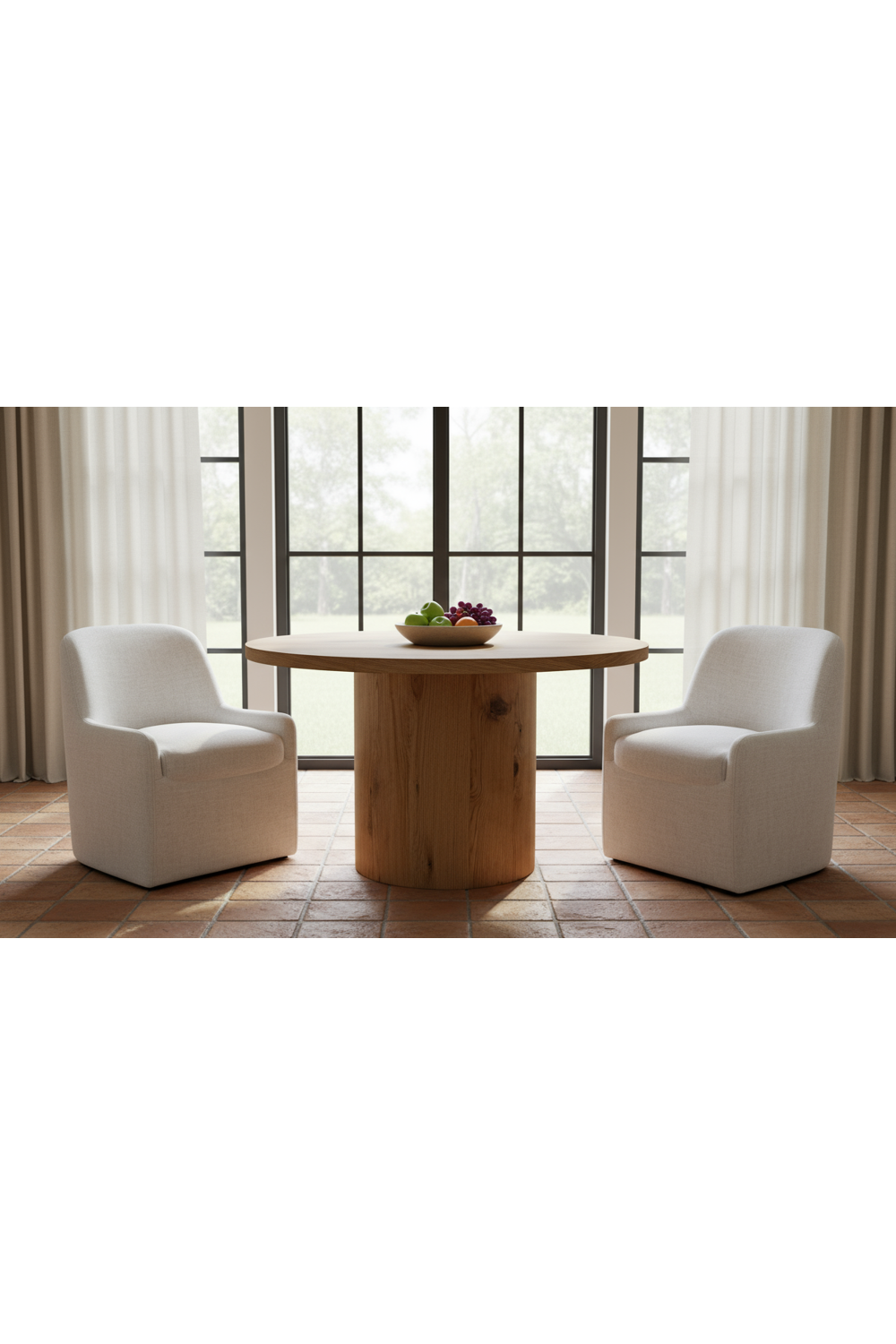 Modern European furniture - Upholstered Rolling Dining Chair - www.oroa.com