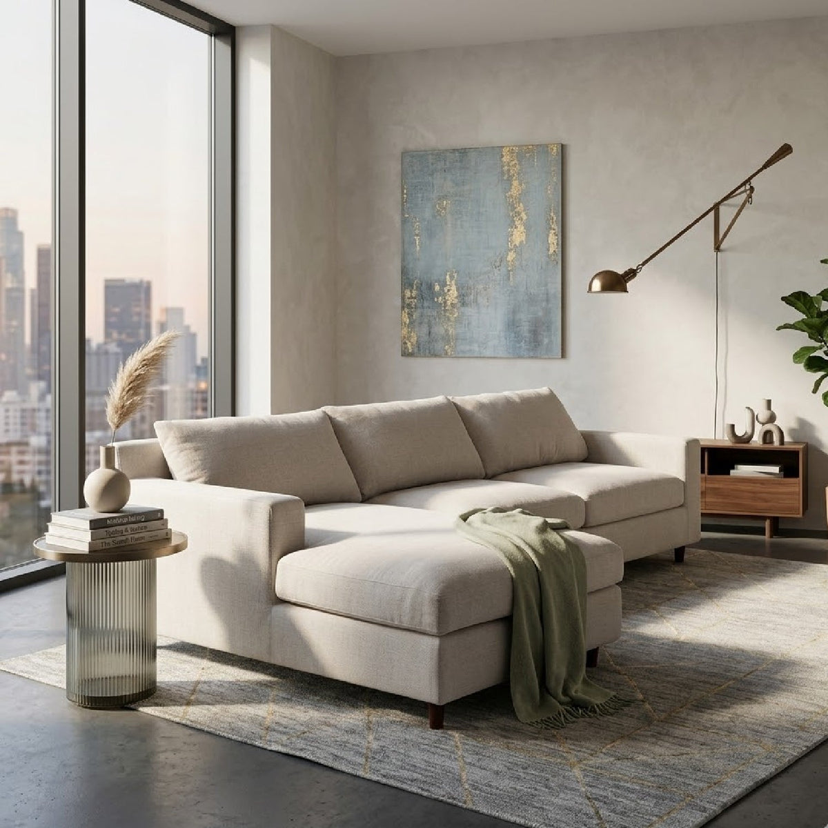 Chenille Sectional Sofa | Novi Living Hutton
