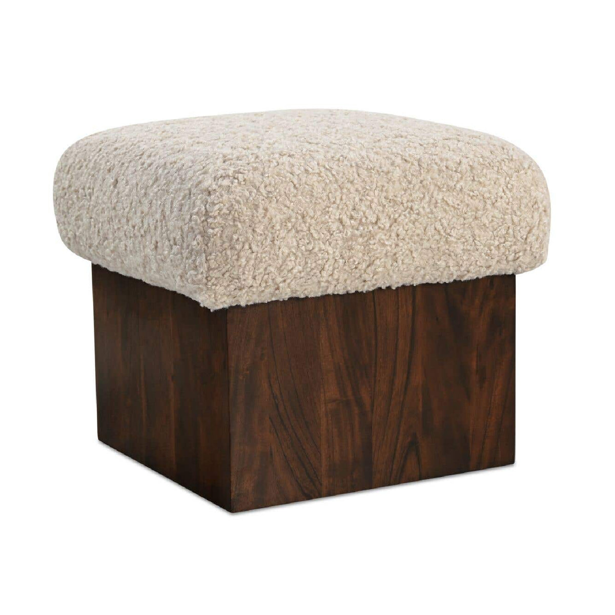 Mango Wood Base Ottoman | Novi Living Serge