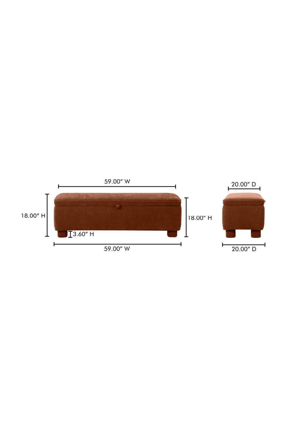 Modern European furniture - Upholstered Storage Bench - www.oroa.com