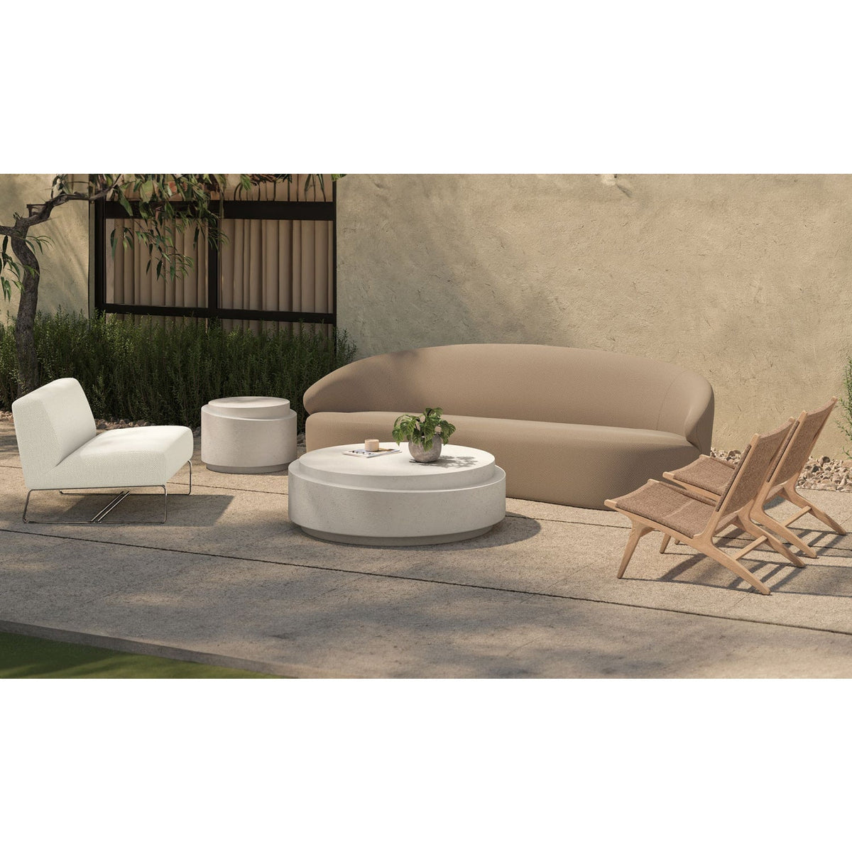 Modern European furniture - Taupe Outdoor Sofa - www.oroa.com