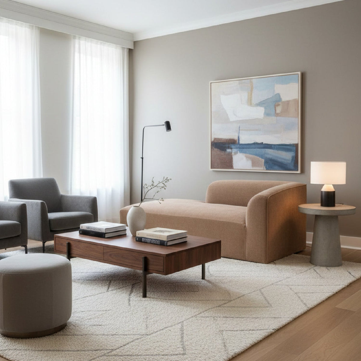 Modern European furniture - Brown Modular Sofa - www.oroa.com