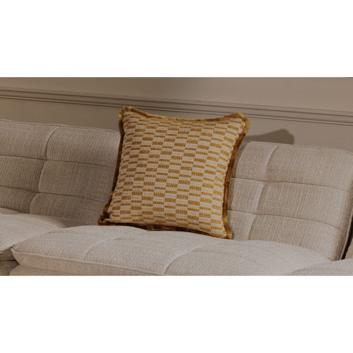 Modern European furniture - Geometric Print Fringed Cushion - www.oroa.com