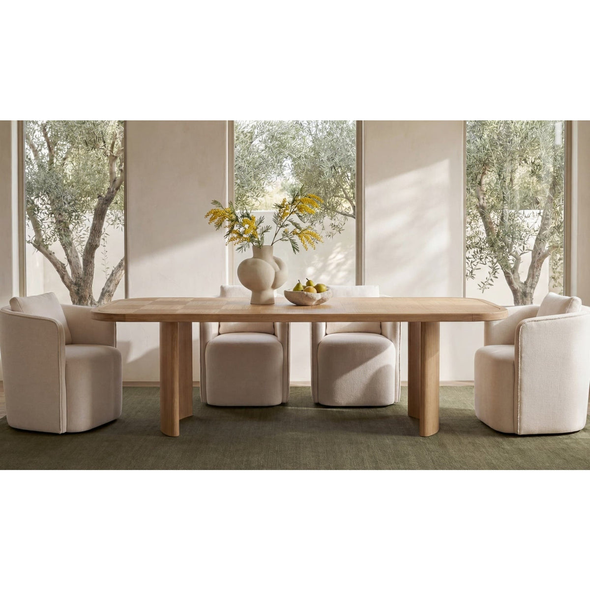 Swivel Upholstered Dining Chair | Novi Living Cecil