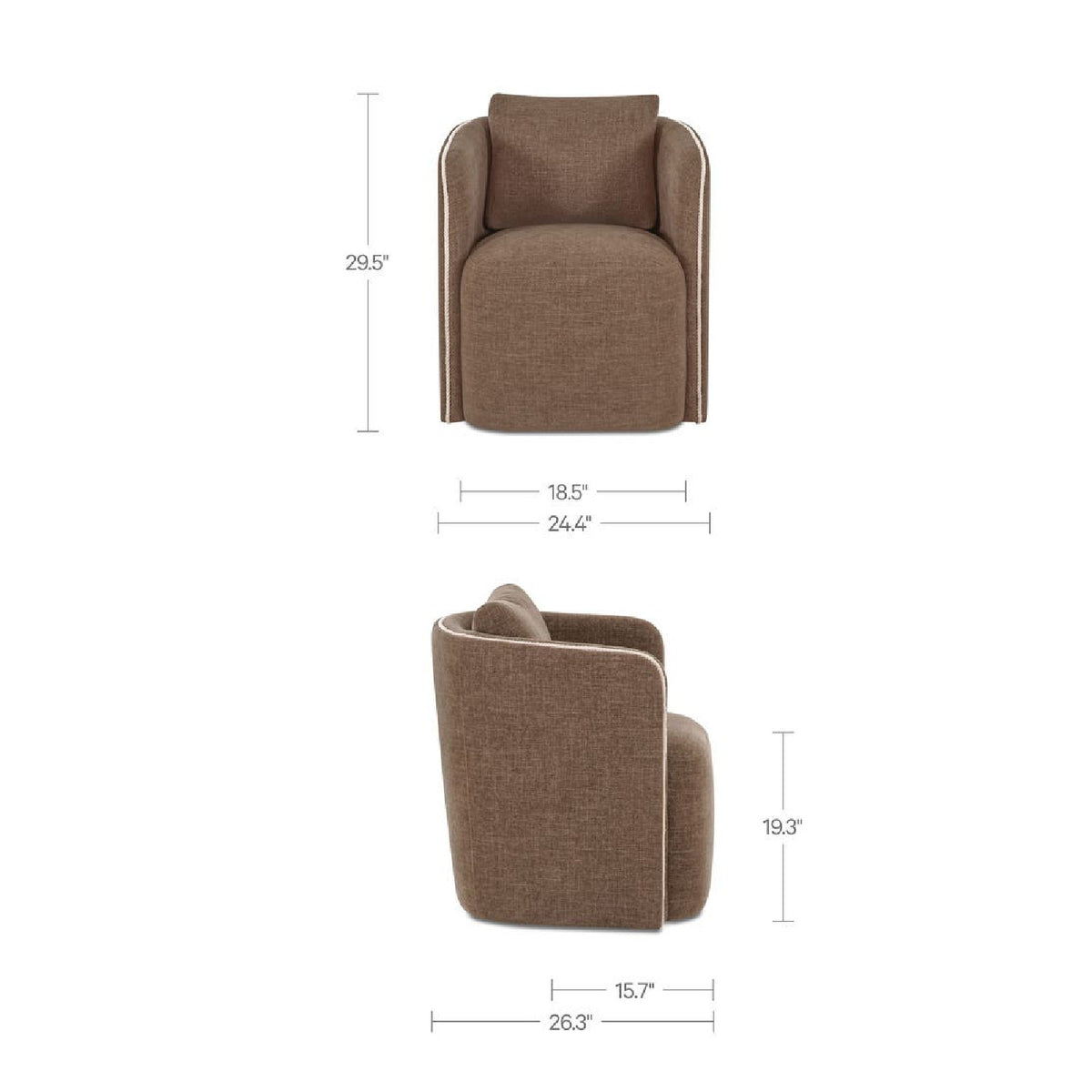 Swivel Upholstered Dining Chair | Novi Living Cecil