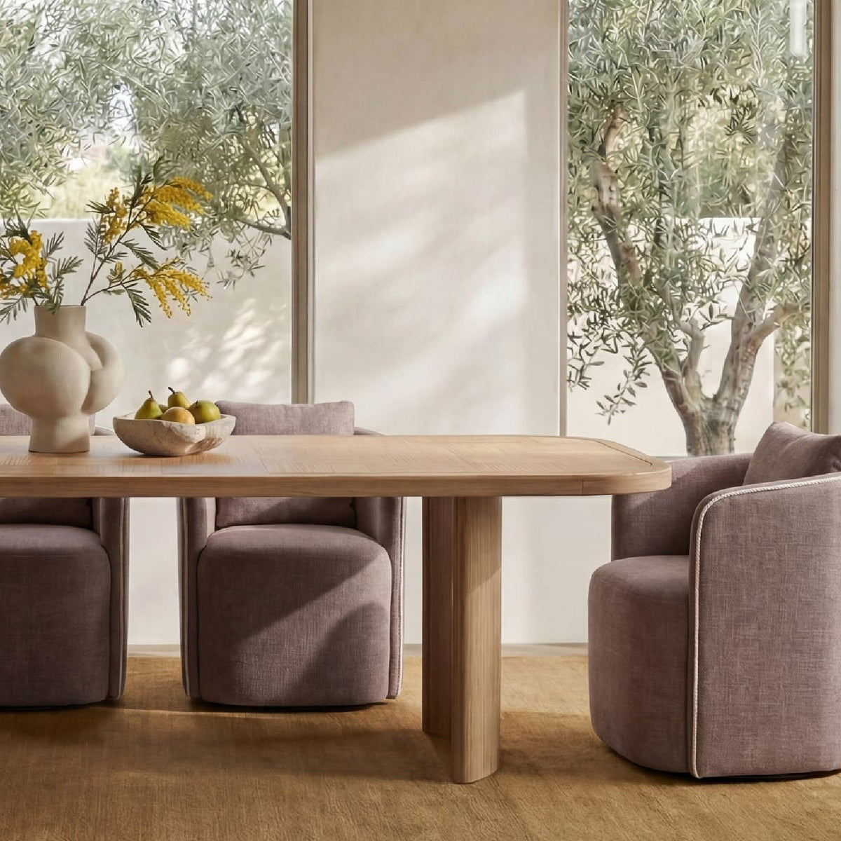 Swivel Upholstered Dining Chair | Novi Living Cecil