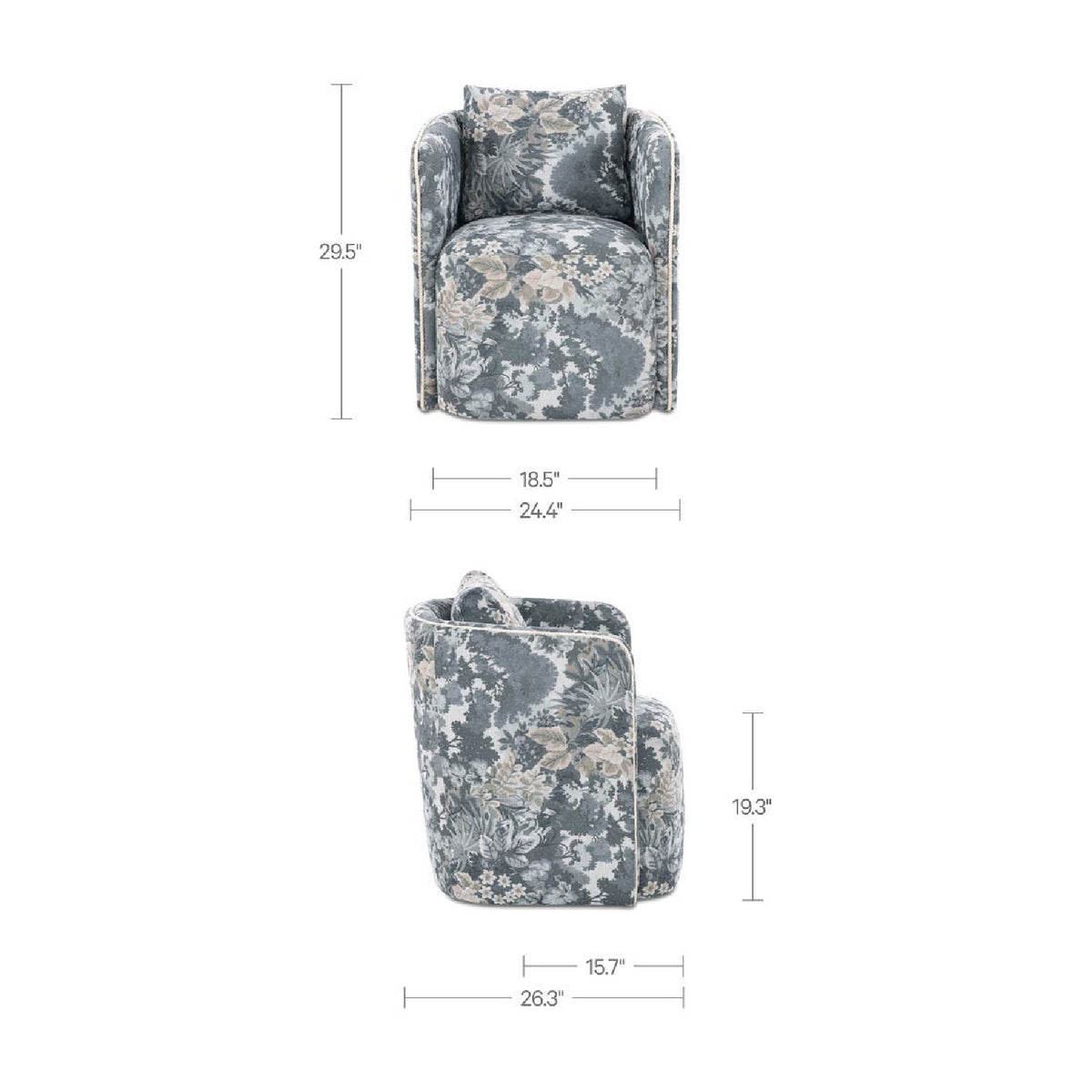 Swivel Upholstered Dining Chair | Novi Living Cecil
