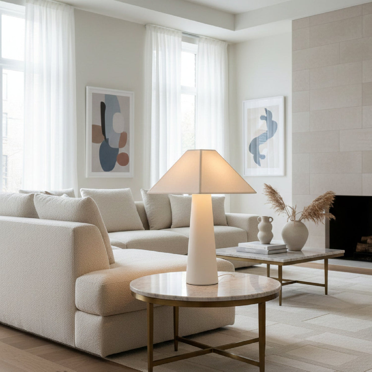 Modern European furniture - Cotton Wrapped Table Lamp - www.oroa.com