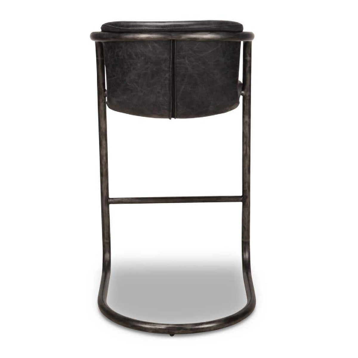 Modern European furniture - Leather Cantilevered Bar Stool Set (2) - www.oroa.com