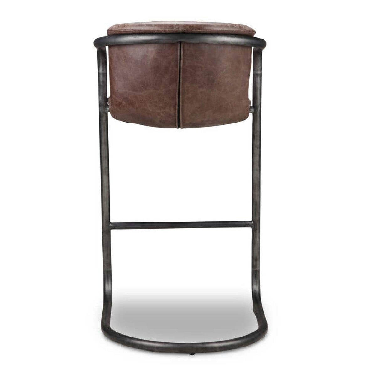 Modern European furniture - Leather Cantilevered Bar Stool Set (2) - www.oroa.com