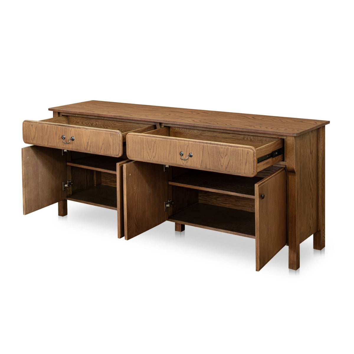 Modern European furniture - Brown Oak 2-Drawer 4-Door Sideboard - www.oroa.com