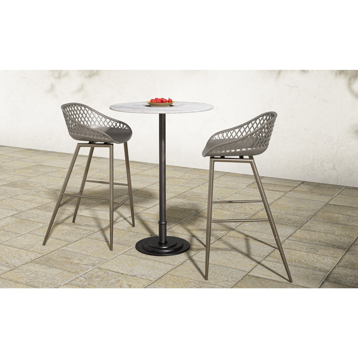 Modern European furniture - Diamond-Mesh Indoor/Outdoor Counter Stools (2) - www.oroa.com