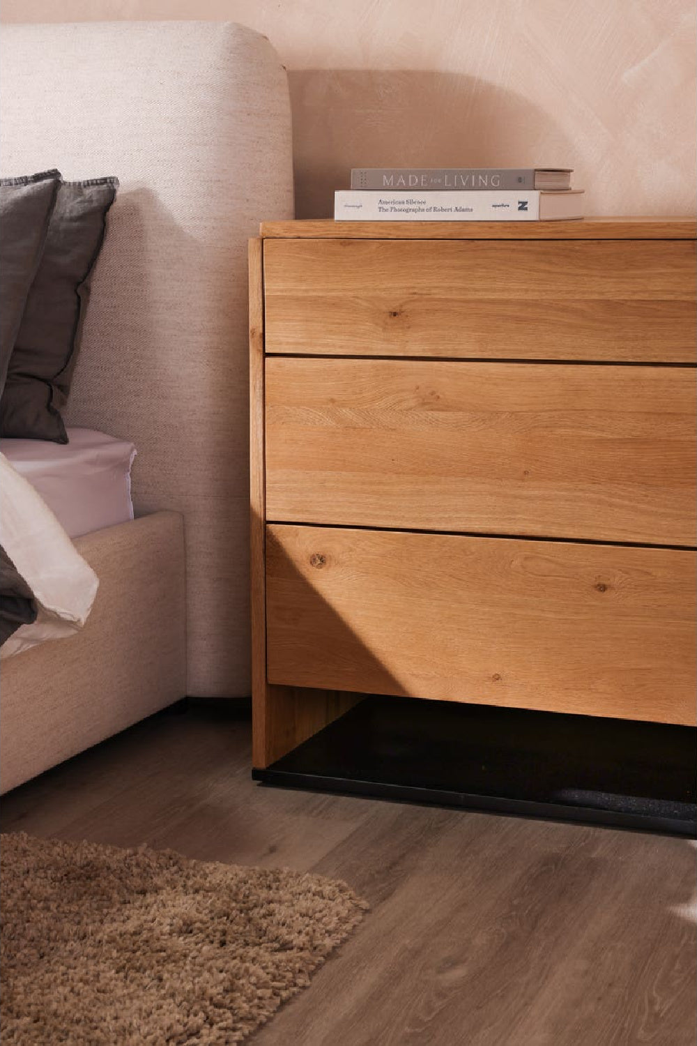Modern European furniture - White Linen Queen Bed - www.oroa.com