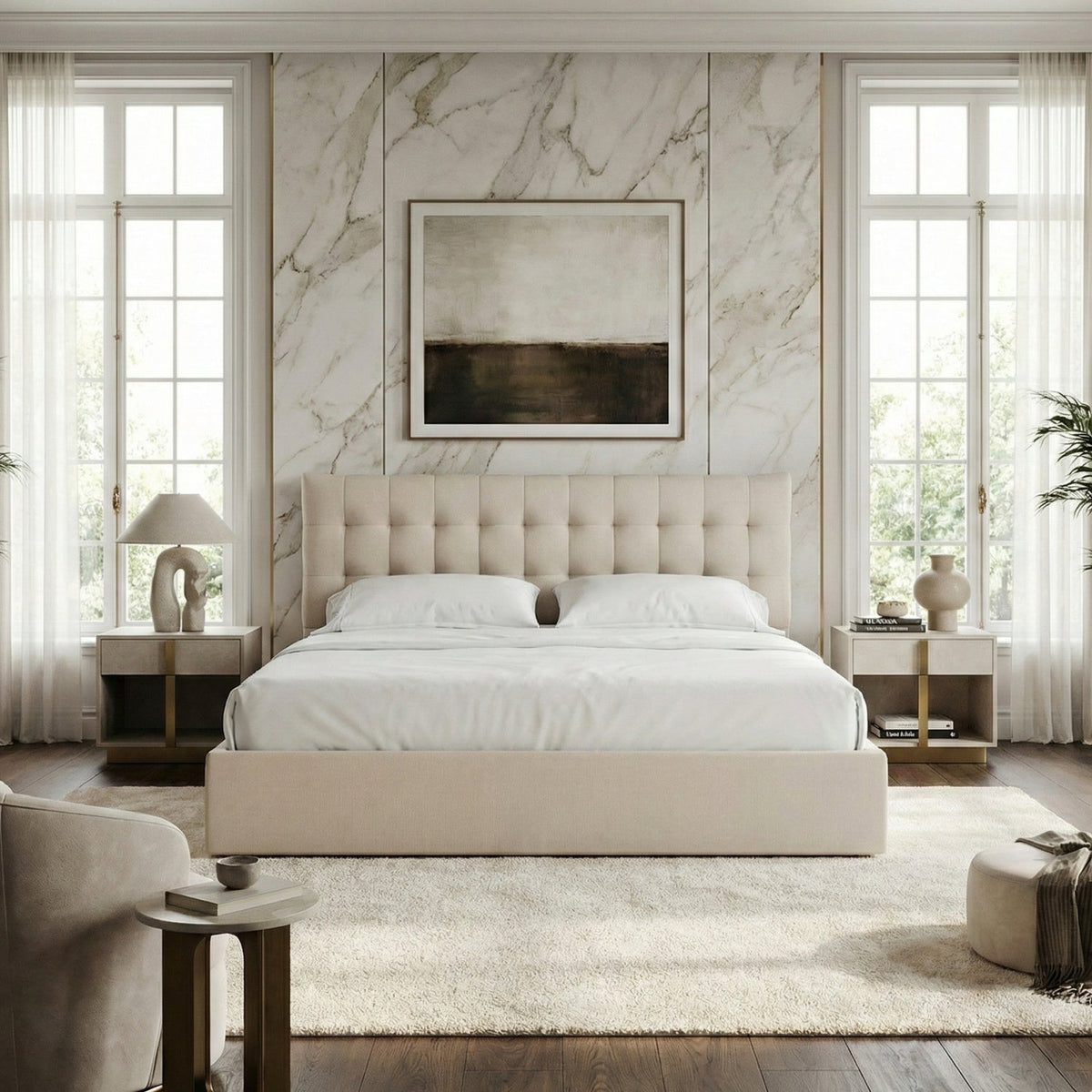Modern European furniture - Tufted Storage Bed - www.oroa.com