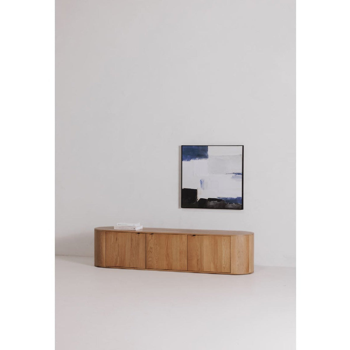 Modern European furniture - Natural Oak 3-Door Media Bench - www.oroa.com
