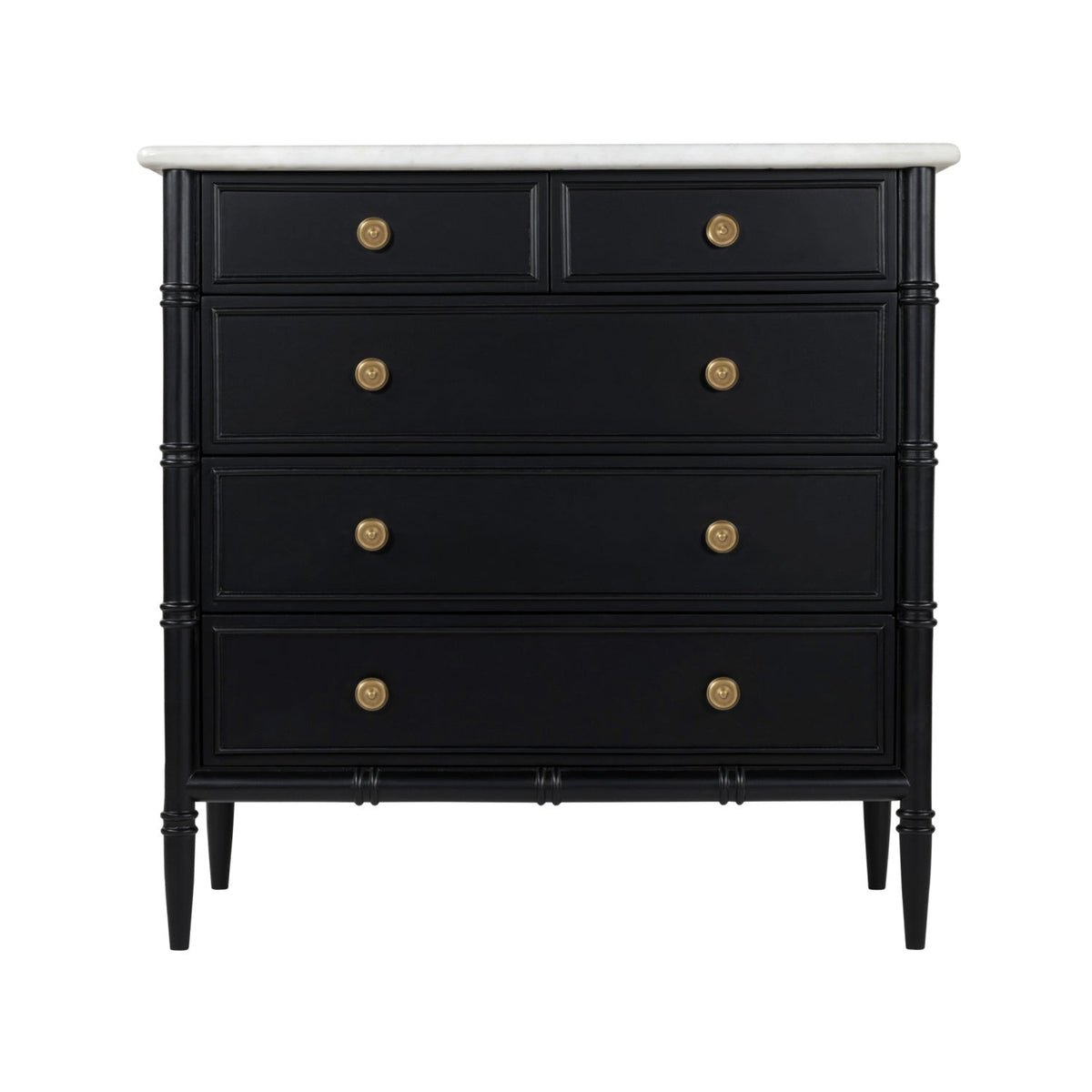 Modern European furniture - Black 5-Drawer Chest - www.oroa.com