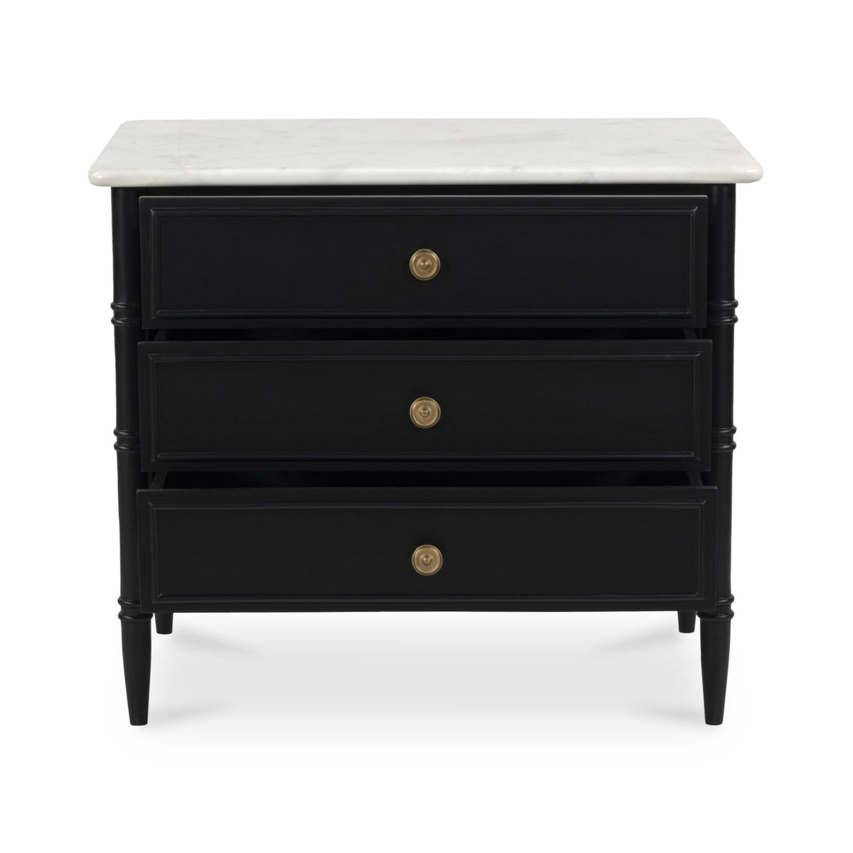 Modern European furniture - Black 3-Drawer Nightstand - www.oroa.com