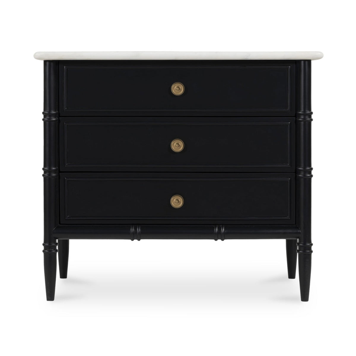 Modern European furniture - Black 3-Drawer Nightstand - www.oroa.com