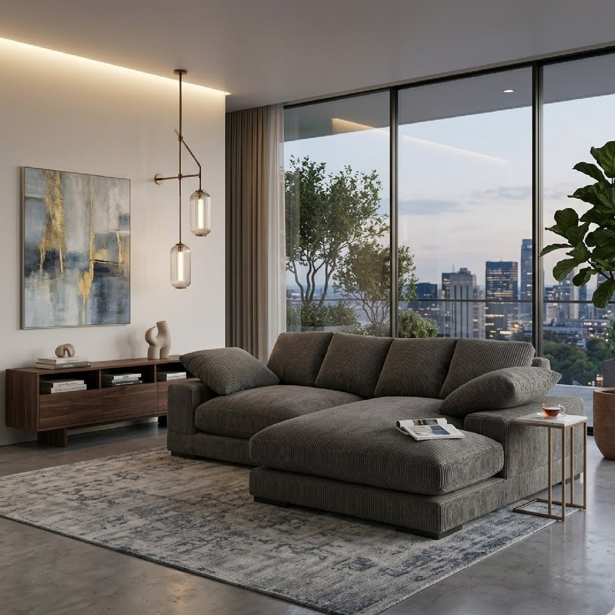 Corduroy Sectional Sofa | Novi Living Plunge