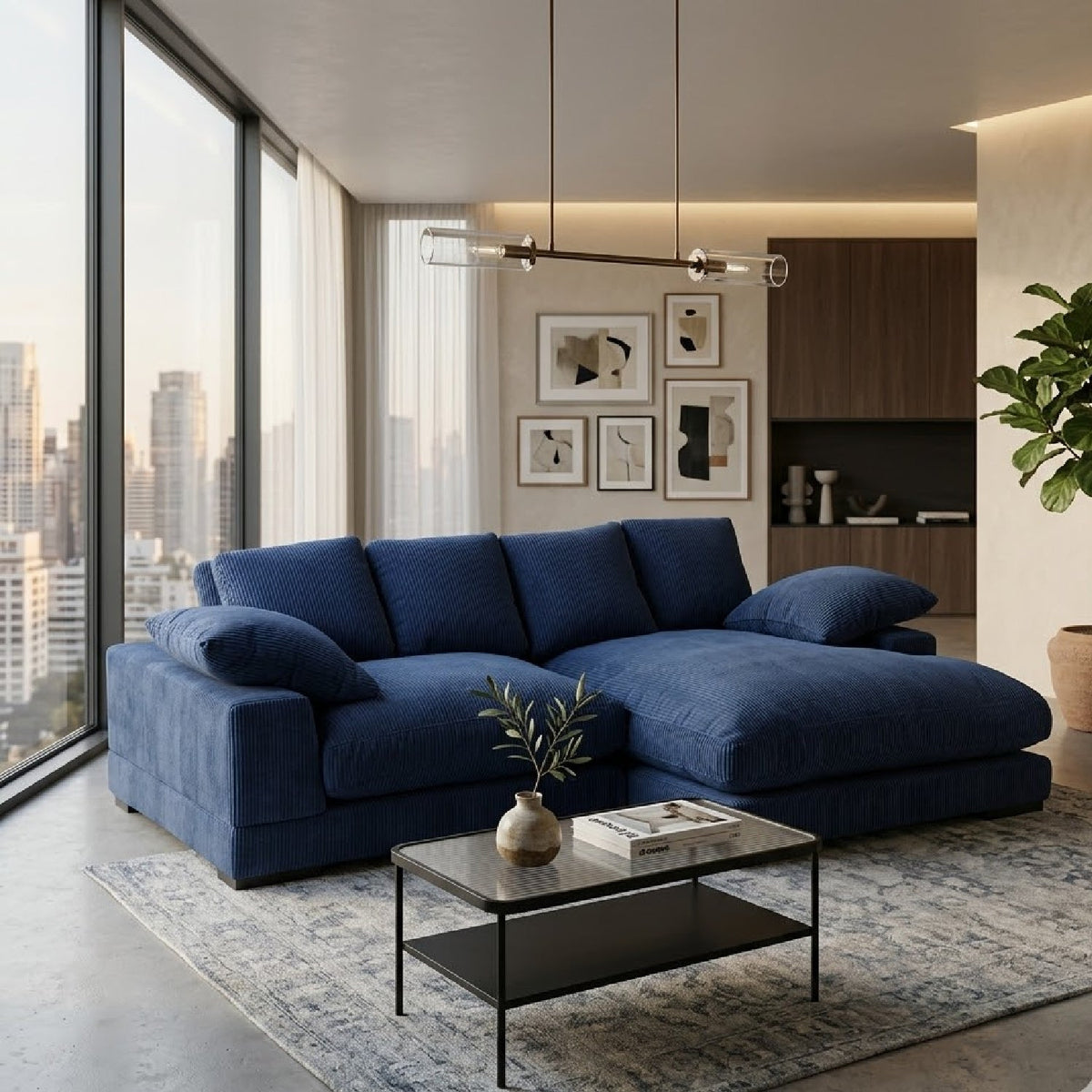 Corduroy Sectional Sofa | Novi Living Plunge