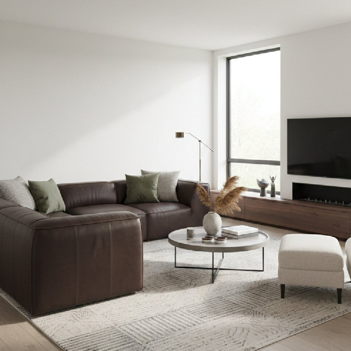 L-Shaped Leather Sectional Sofa | Novi Living Form