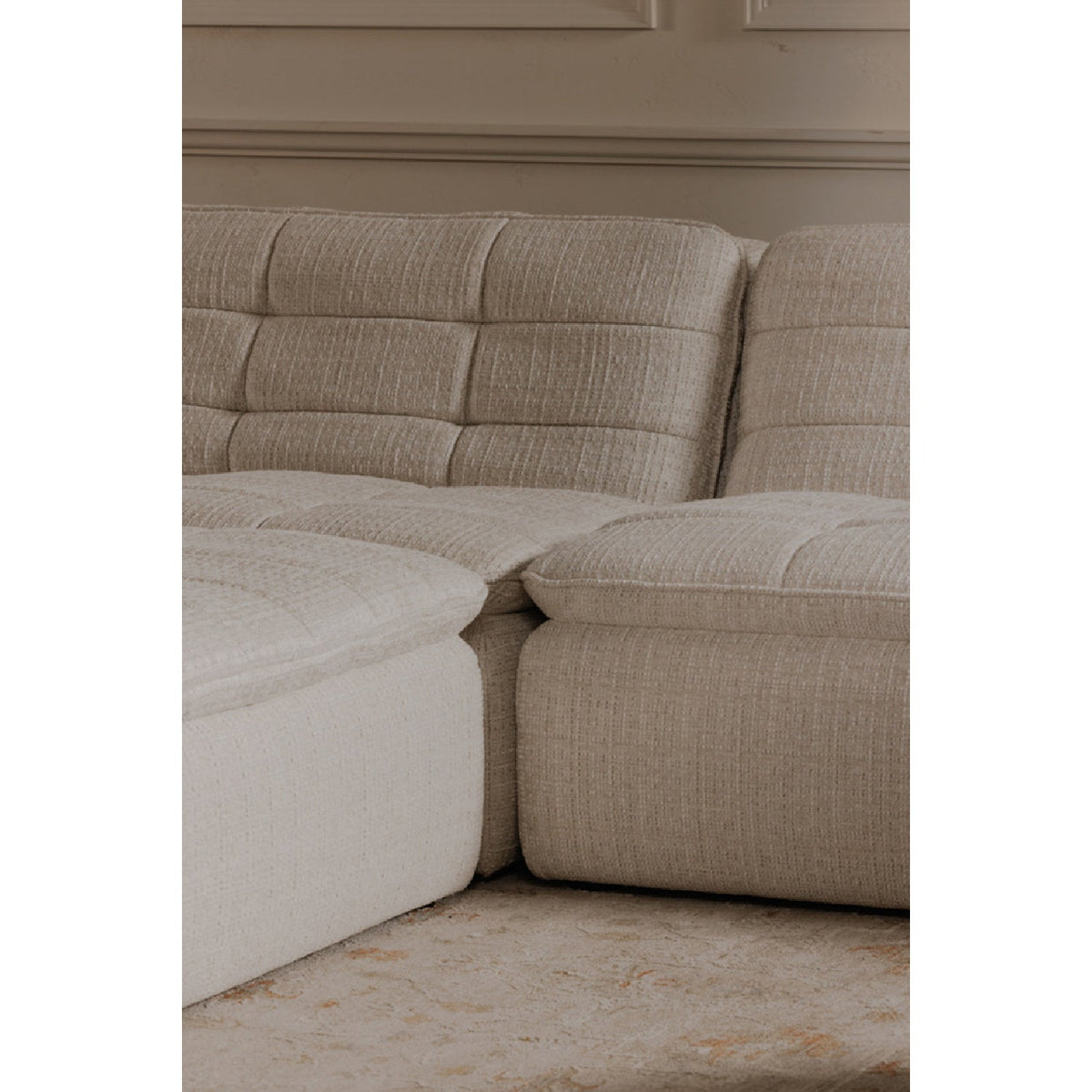 Modern European furniture - Grid Channeled Ottoman - www.oroa.com