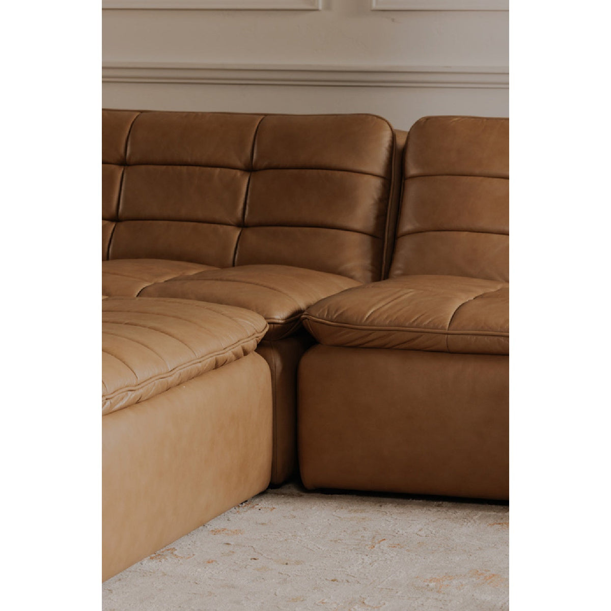 Modern European furniture - Grid Channeled Ottoman - www.oroa.com