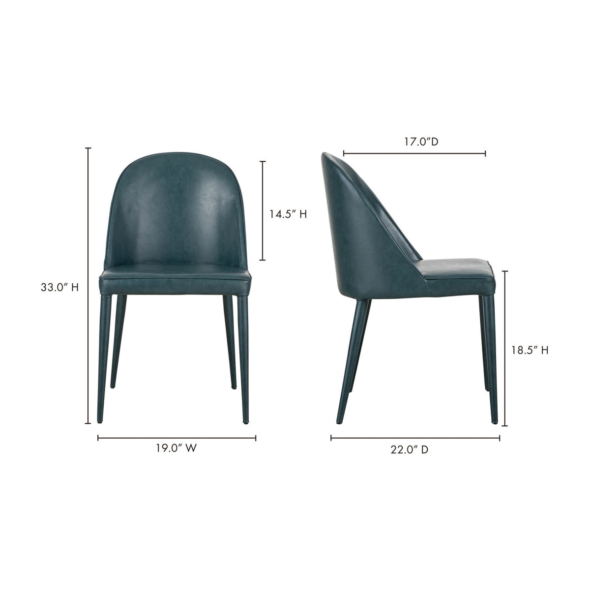 Vegan Leather Dining Chairs (2) | Novi Living Burton - www.oroa.com
