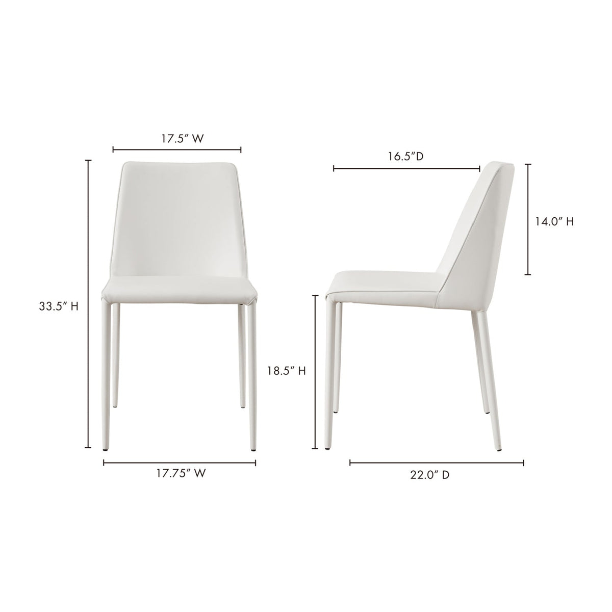 Modern European furniture - Minimalist Vegan Leather Dining Chairs (2) - www.oroa.com