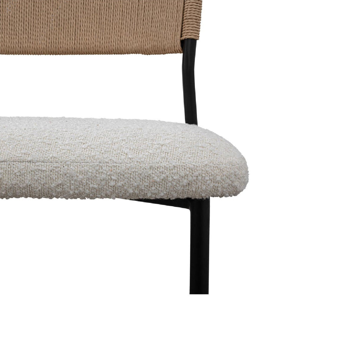 Modern European furniture - White Boucle Dining Chair (2) - www.oroa.com
