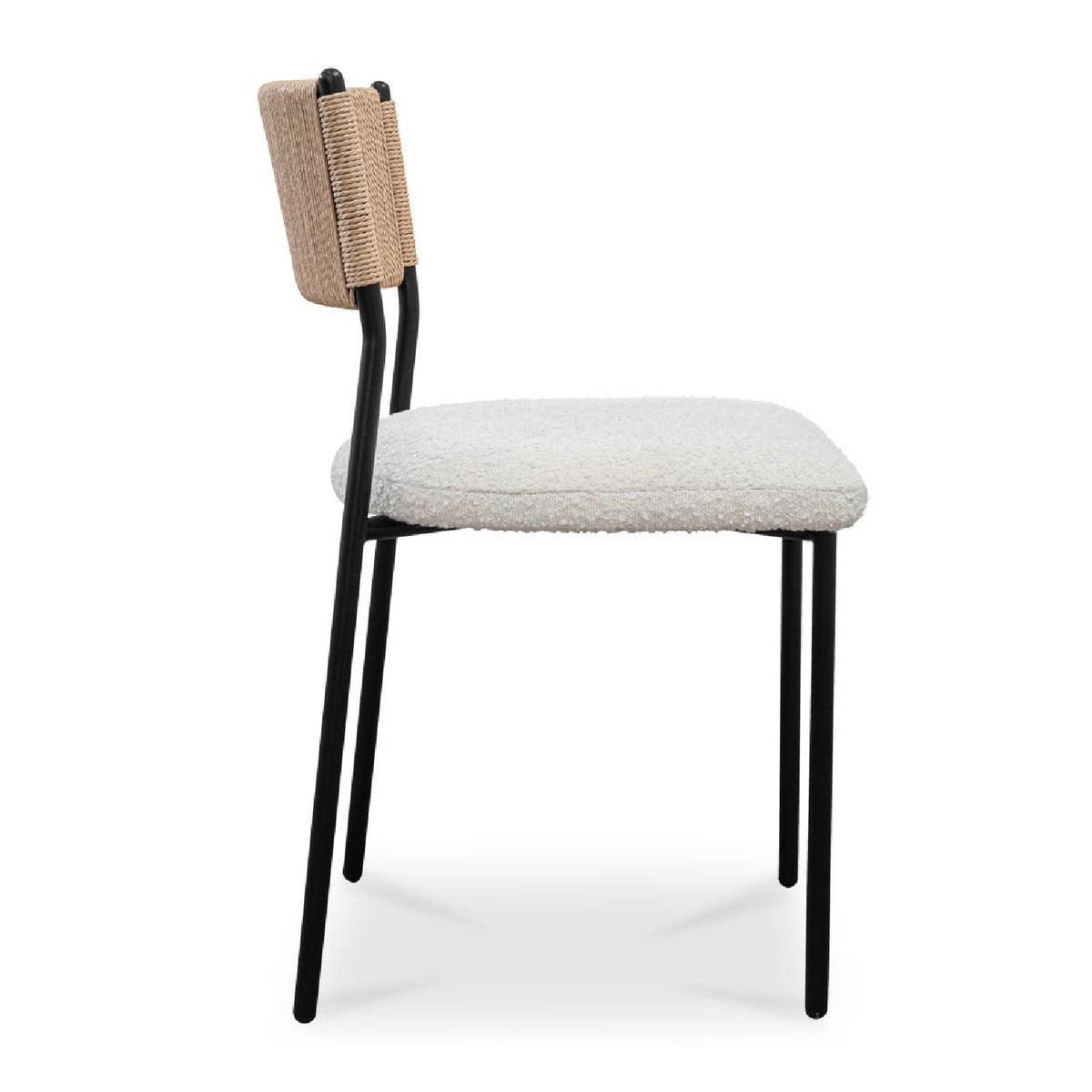 Modern European furniture - White Boucle Dining Chair (2) - www.oroa.com