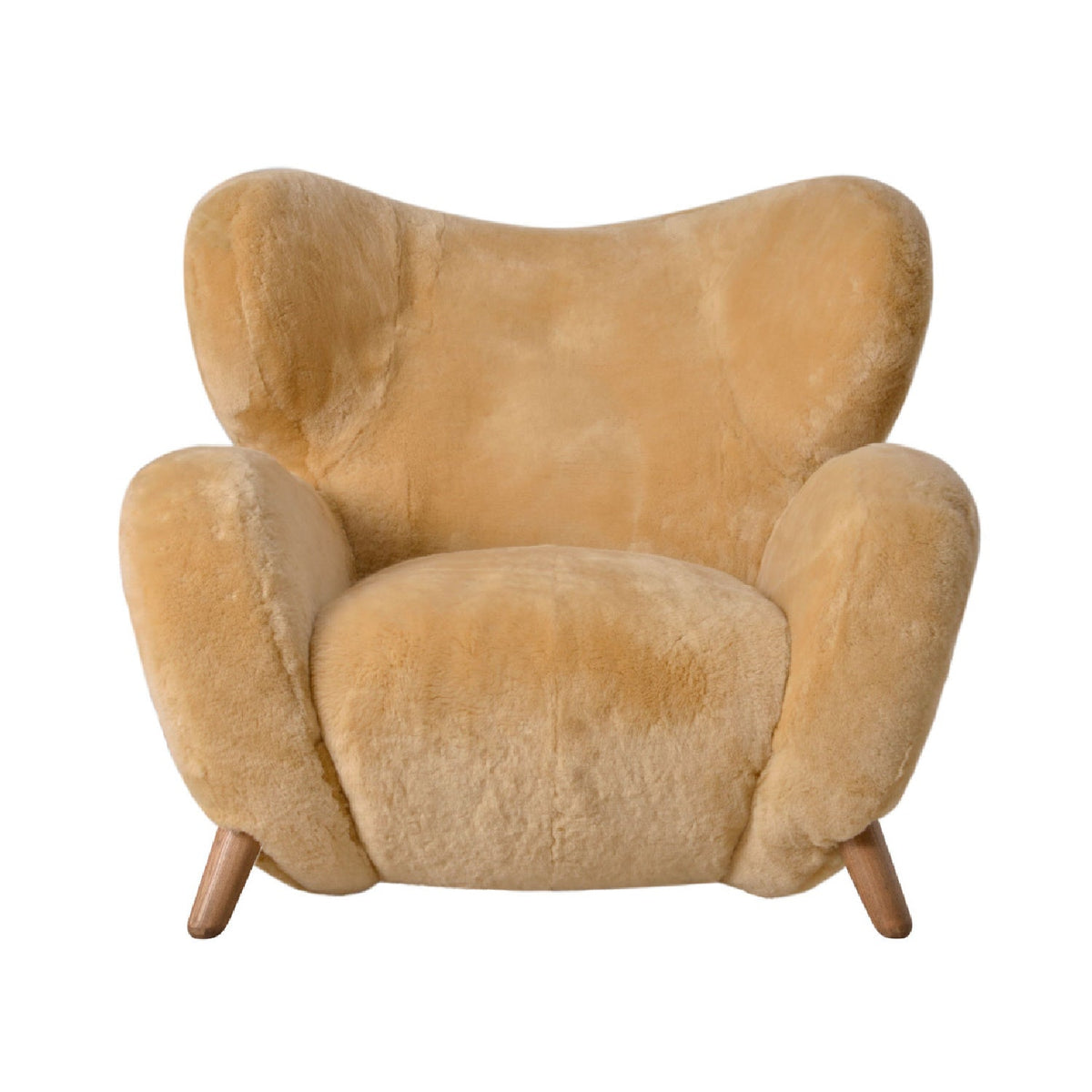 Beige Sheepskin Lounge Armchair | OROA Modern Dalton