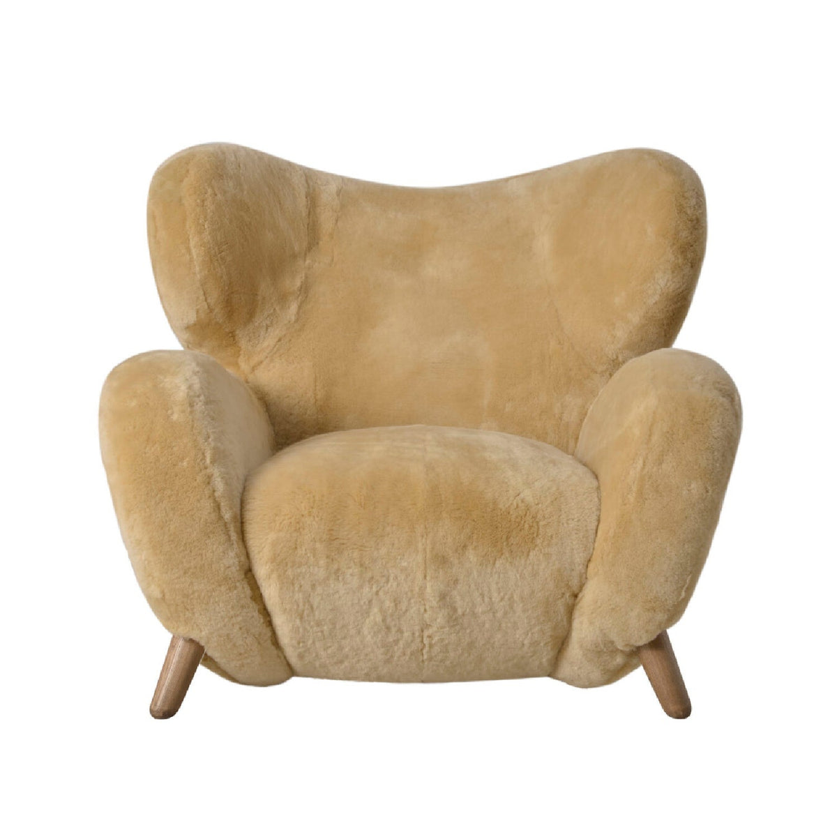 Beige Sheepskin Lounge Armchair | OROA Modern Dalton