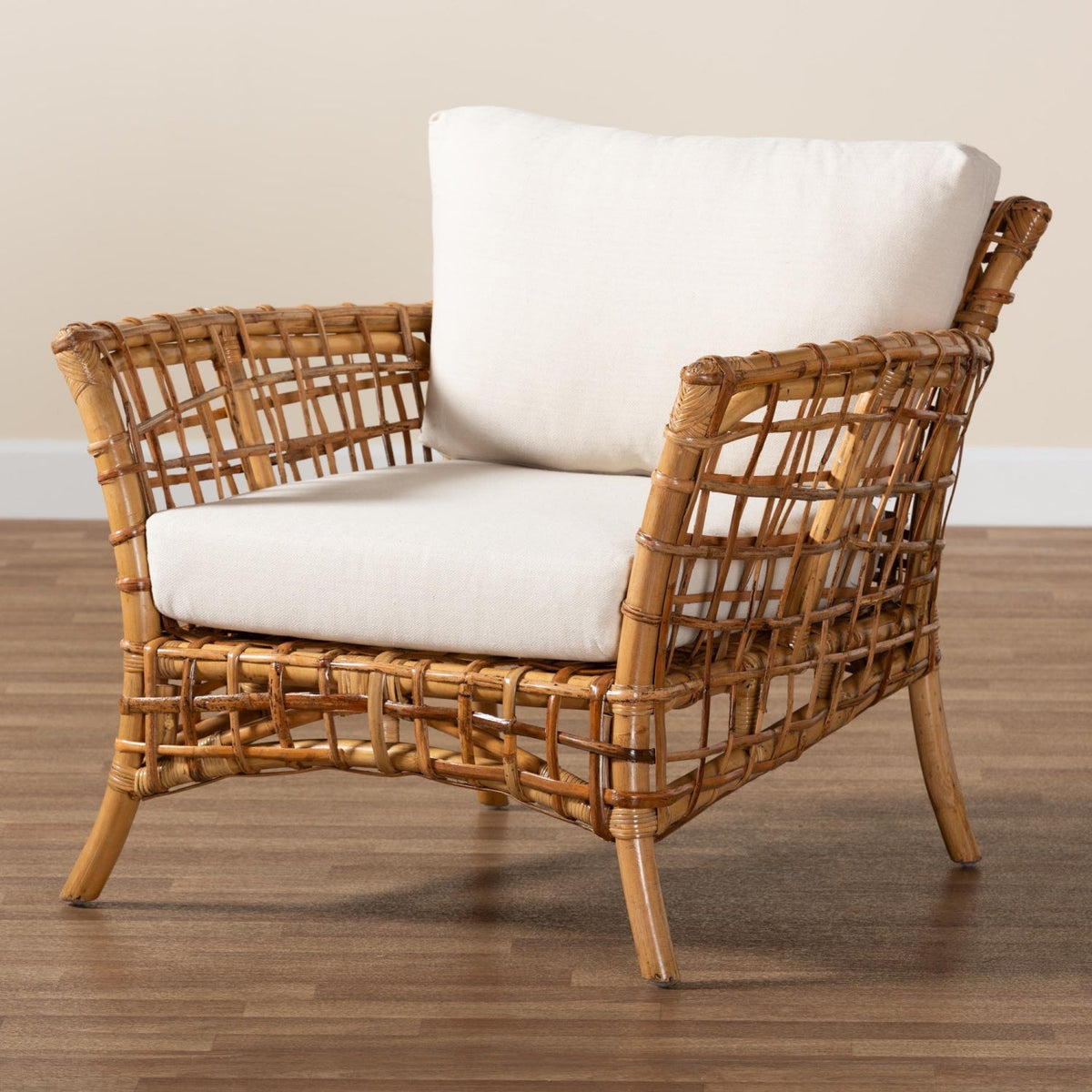 Modern European furniture - Rattan Flared Arm Lounge Chair - www.oroa.com