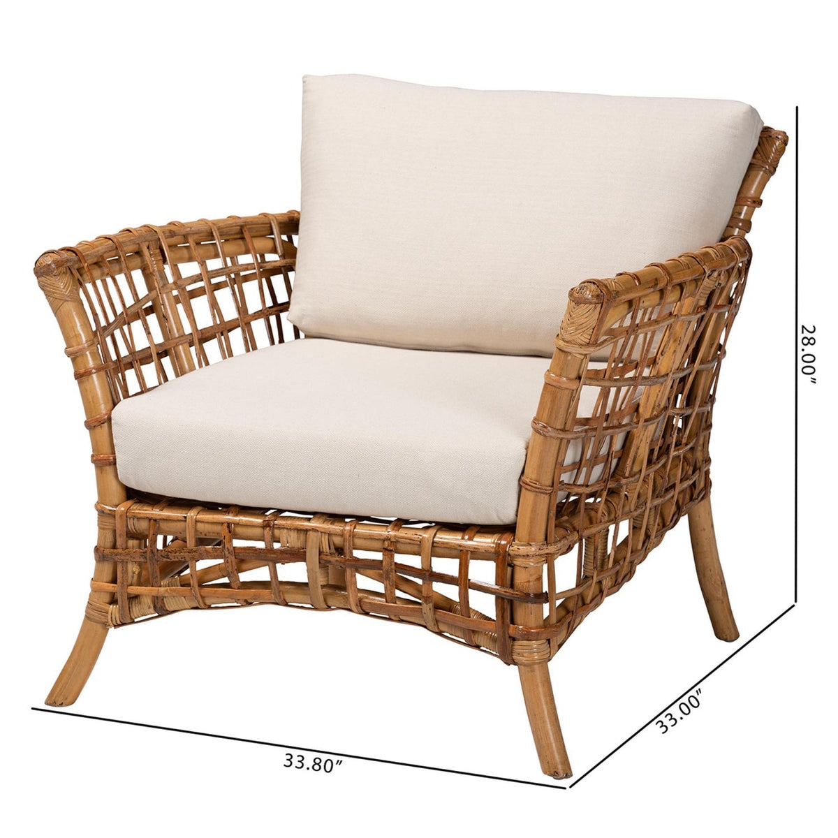 Modern European furniture - Rattan Flared Arm Lounge Chair - www.oroa.com
