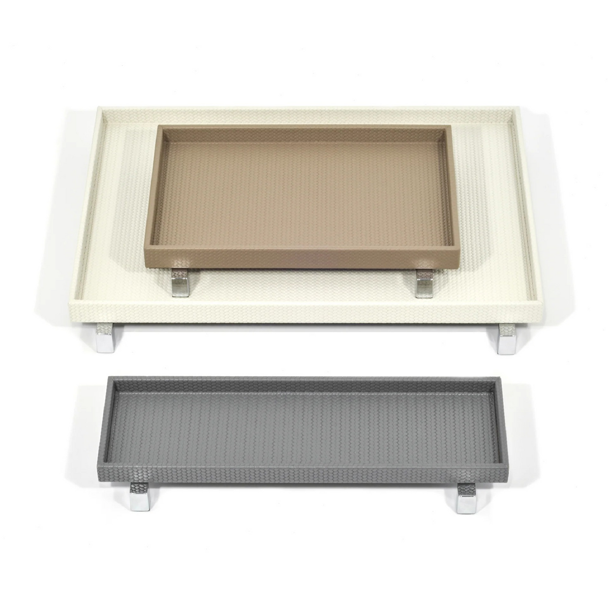 Metal Feet Leather Tray | Pinetti Rialto | OROA.com