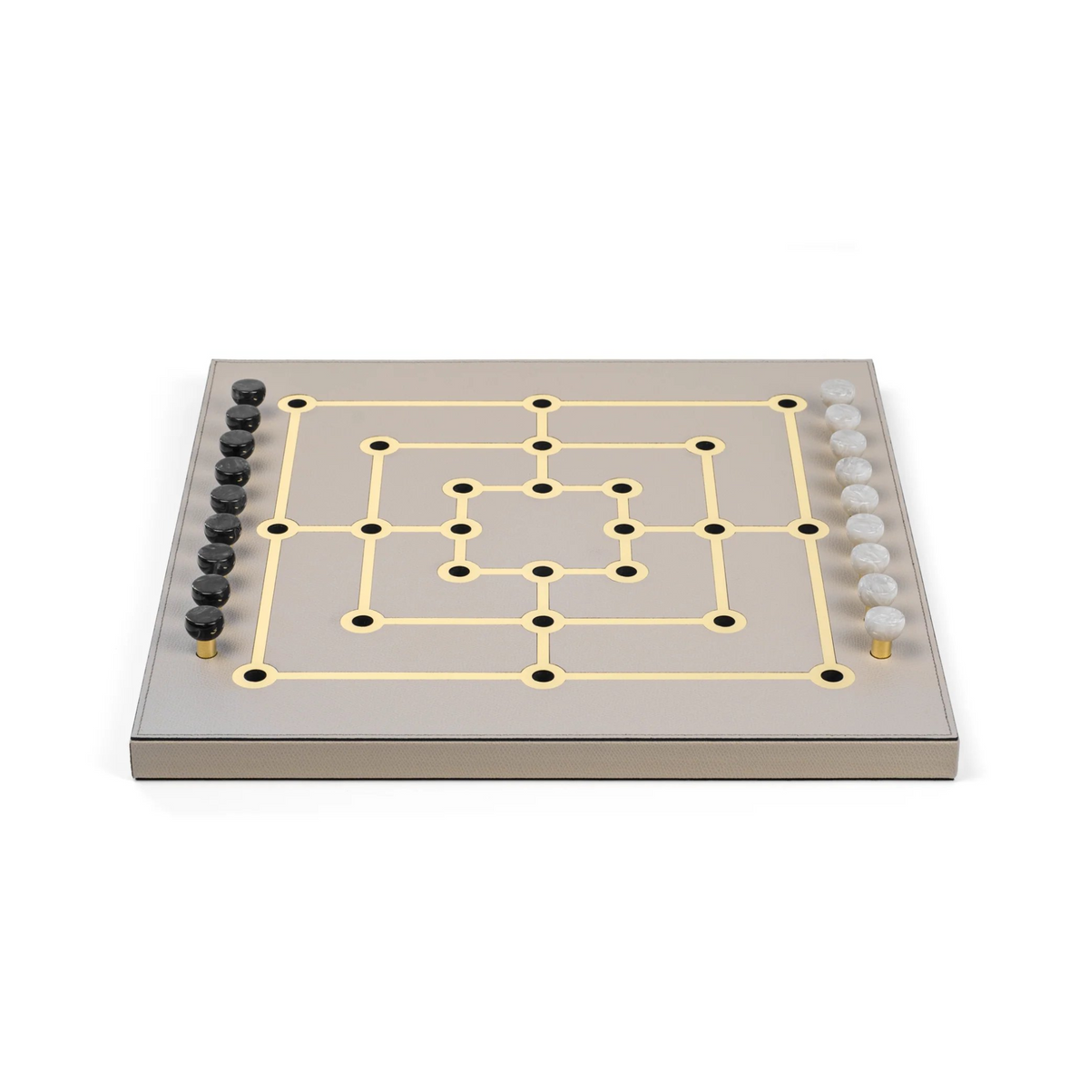 Gold Embellished Leather Game Set | Pinetti Mill | OROA.com