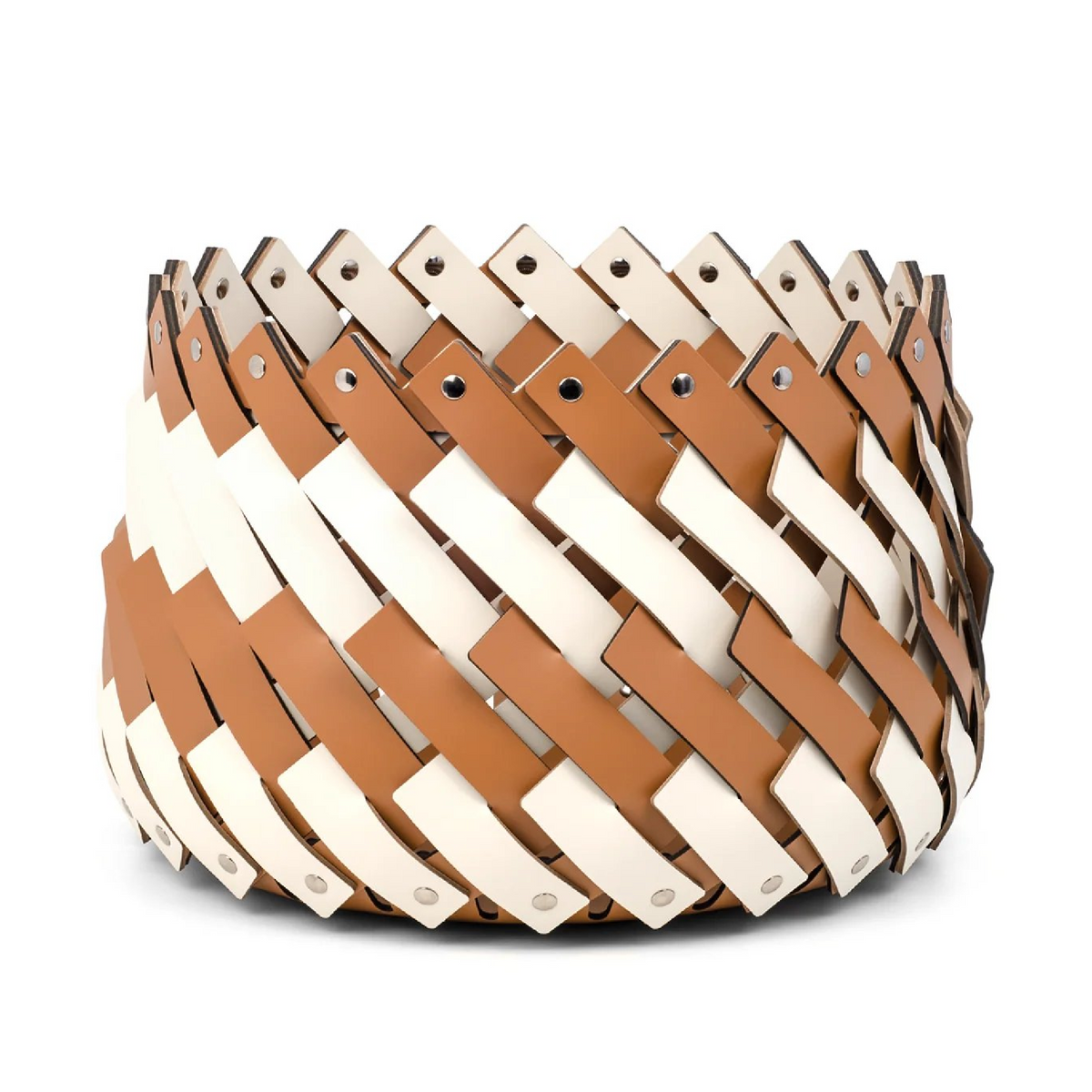 Bicolor Leather Basket | Pinetti Almeria | OROA.com