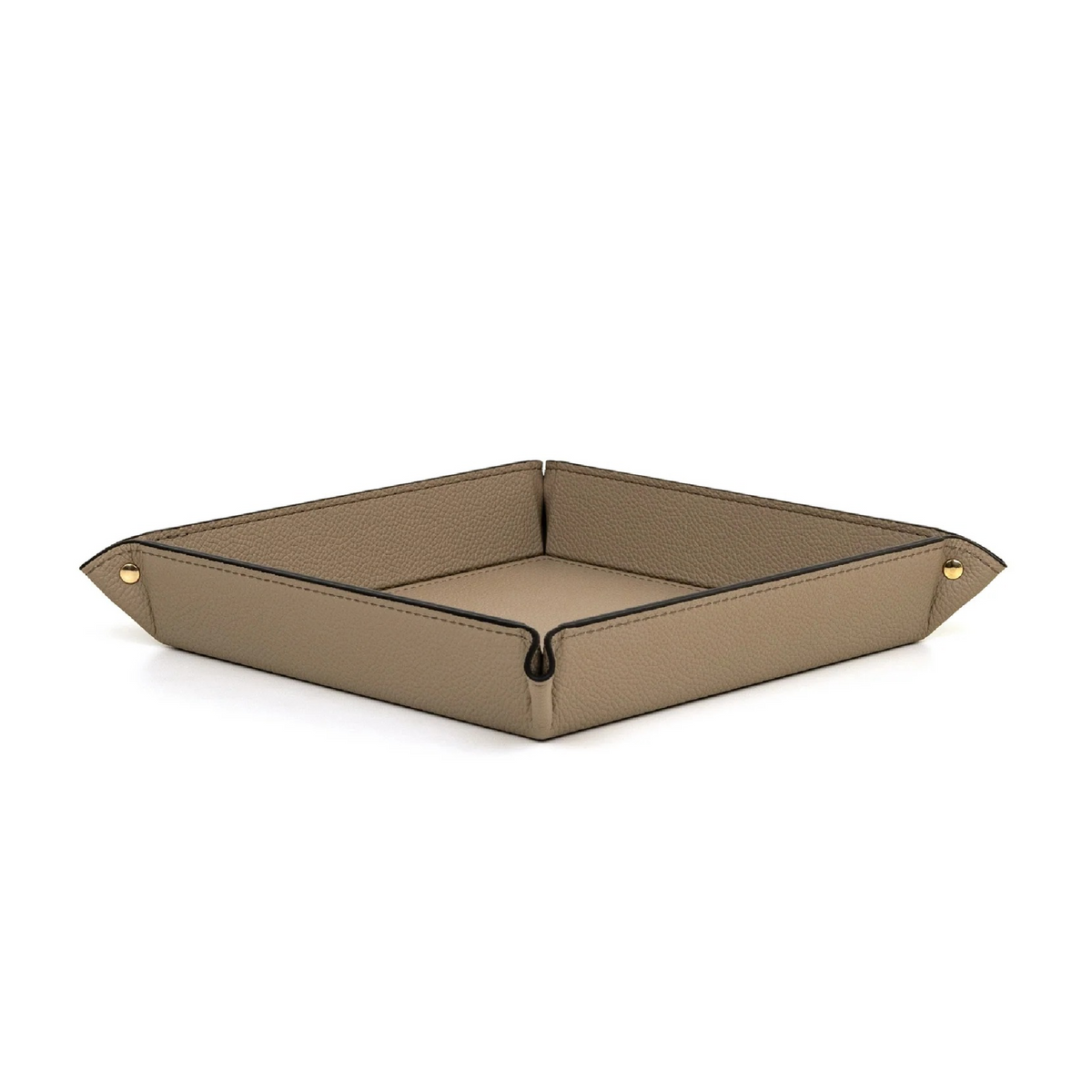 Square Studded Leather Trinket Tray | Pinetti Rigid | OROA.com