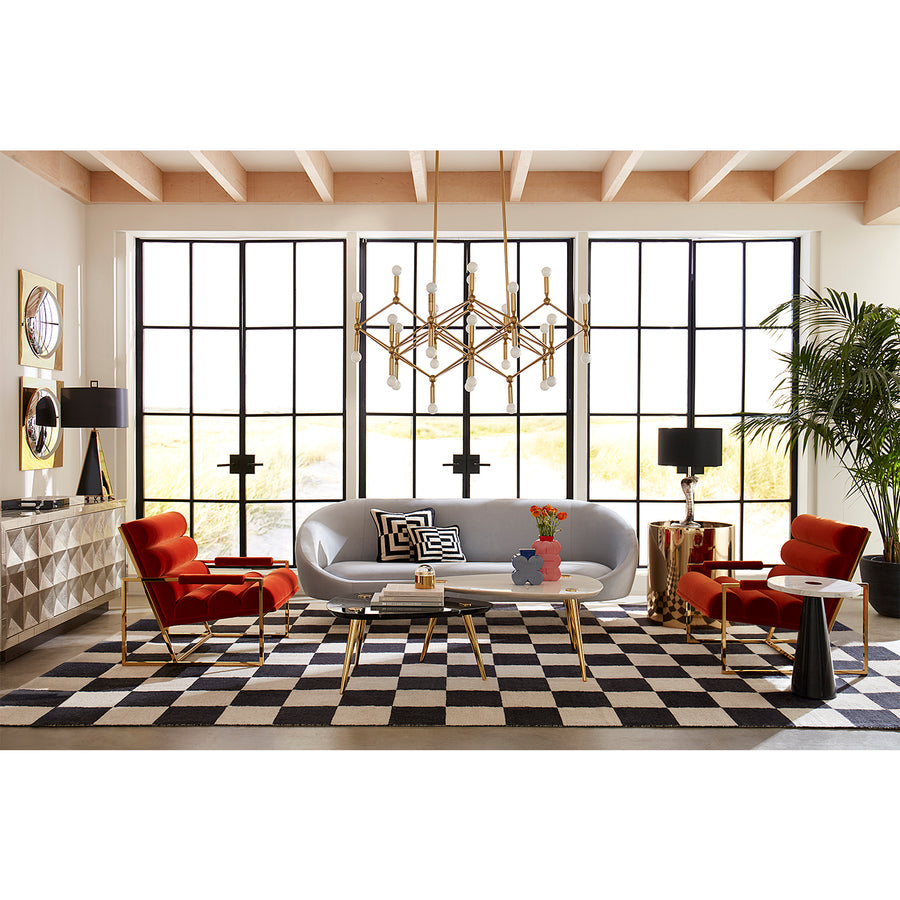 Channeled Velvet Lounge Chair | Jonathan Adler Goldfinger