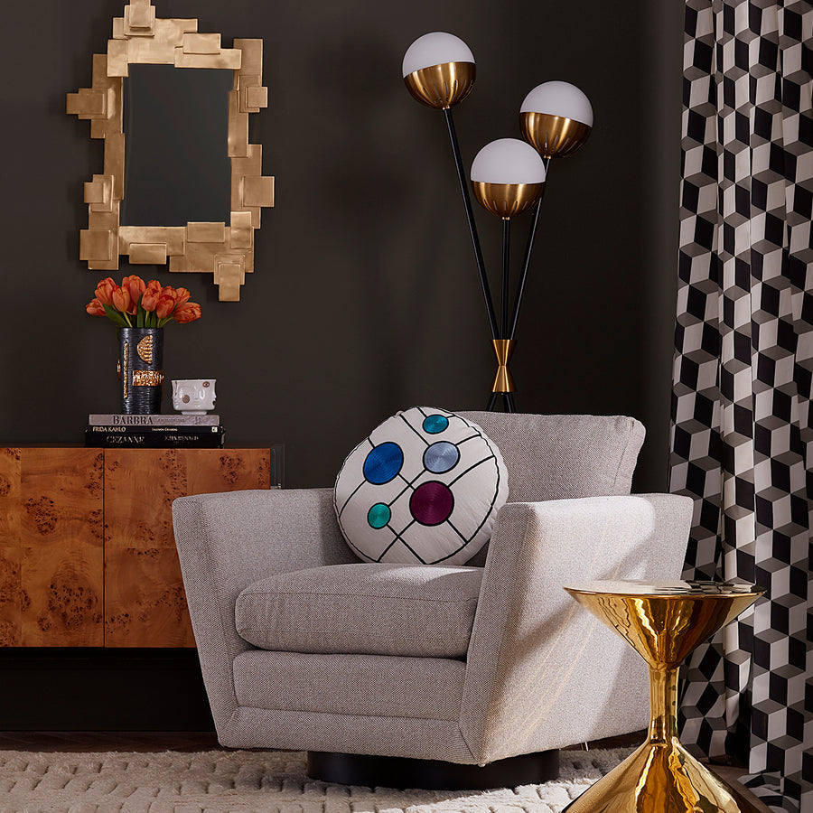 Solid Brass Sheets Accent Mirror | Jonathan Adler Puzzle | Oroa.com