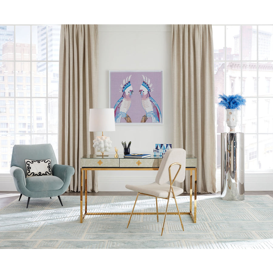 Antiqued Mirror 3-Drawer Desk | Jonathan Adler Delphine | Oroa.com